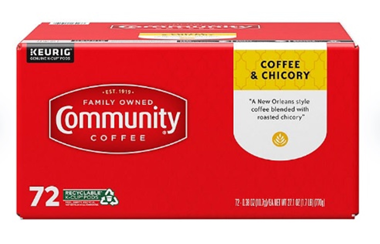(image for) Community Coffee Coffee and Chicory Medium-Dark Roast Single Serve 72 ct.